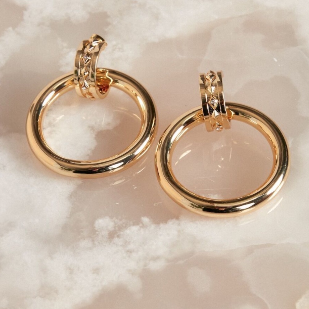 Luv AJ Evil Eye Statement Hoops - Gold